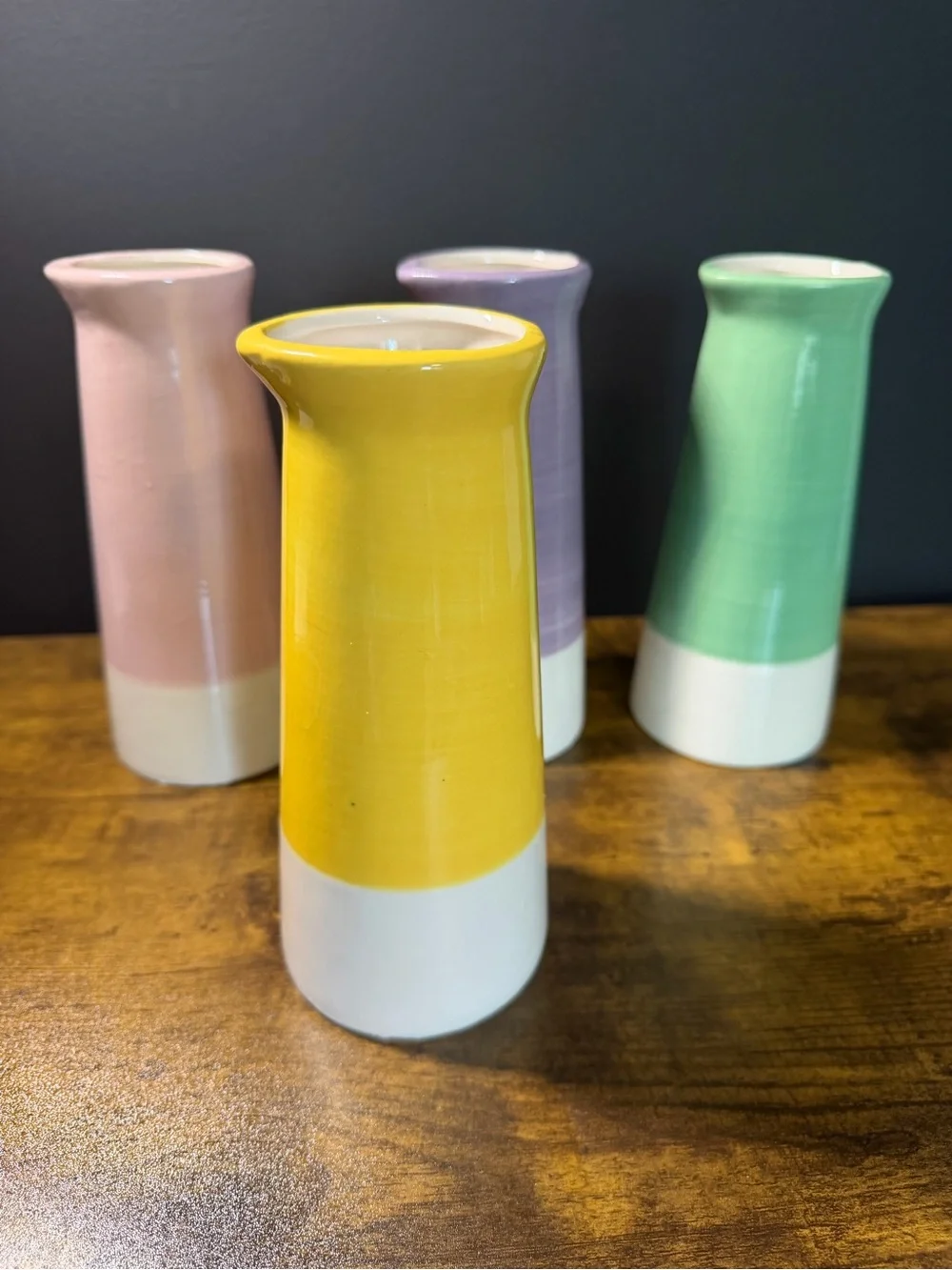 Ceramic Pastel Tapered Bud Vases - CHOOSE 1 from Pink, Yellow, Lavender, Green